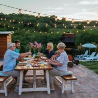 family on patio